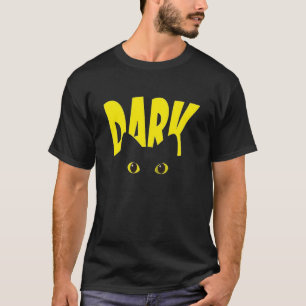 T-Shirt Graphique aux Yeux de Chat Noir Chat Noi