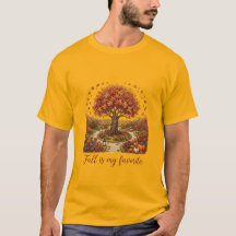 T-shirt graphique avec arbre Sérénité d'Automne