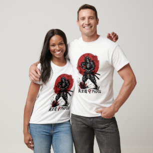 T-shirt graphique avec armure de samouraï japonais
