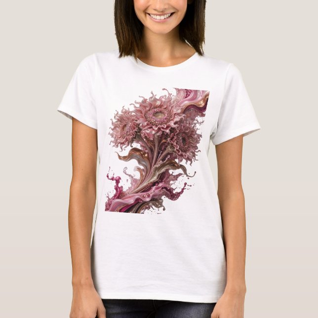 T-shirt graphique avec art abstrait argenté classi (Devant)