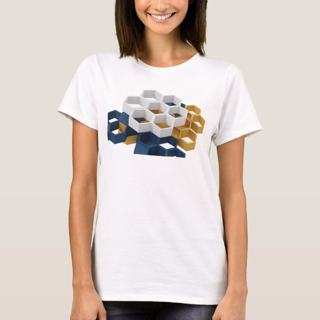 T-shirt graphique avec art abstrait Navy élégant (Devant)