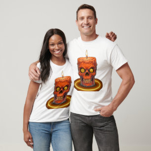 T-Shirt graphique avec bougie crâne qui fond Spook