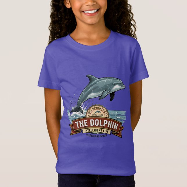 T-shirt graphique avec dauphins et étoiles pour fi (Devant)