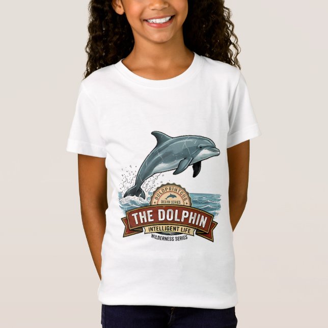 T-shirt graphique avec dauphins et étoiles pour fi (Devant)