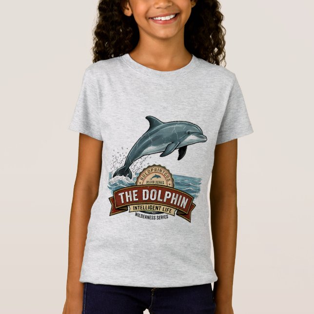 T-shirt graphique avec dauphins et étoiles pour fi (Devant)