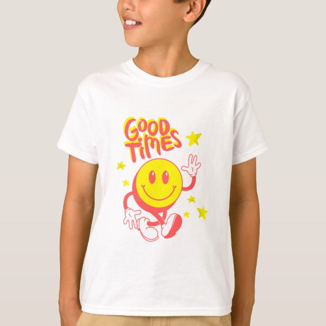 T-shirt graphique avec des vibrations positives po (Devant)