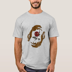 T-Shirt Graphique avec Mains de Style Rétro Tenant