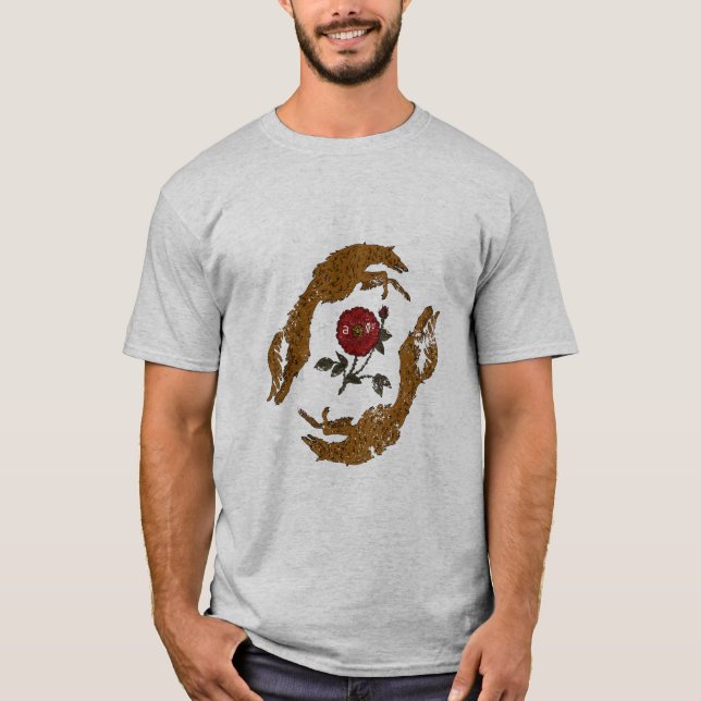 T-Shirt Graphique avec Mains de Style Rétro Tenant (Devant)