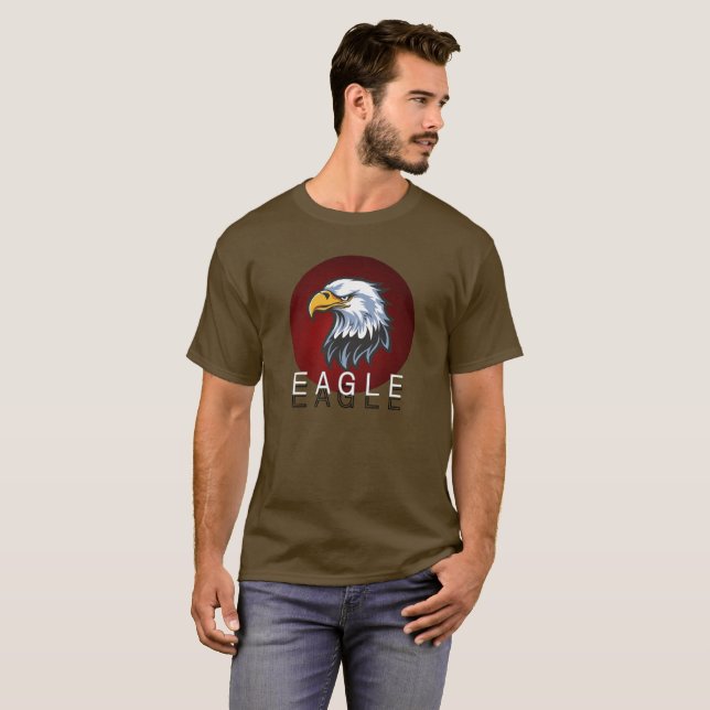 T-shirt graphique avec mascotte aigle chauve féroc (Devant entier)