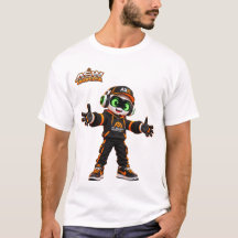 T-Shirt Graphique avec Personnage de Robot IA Futu