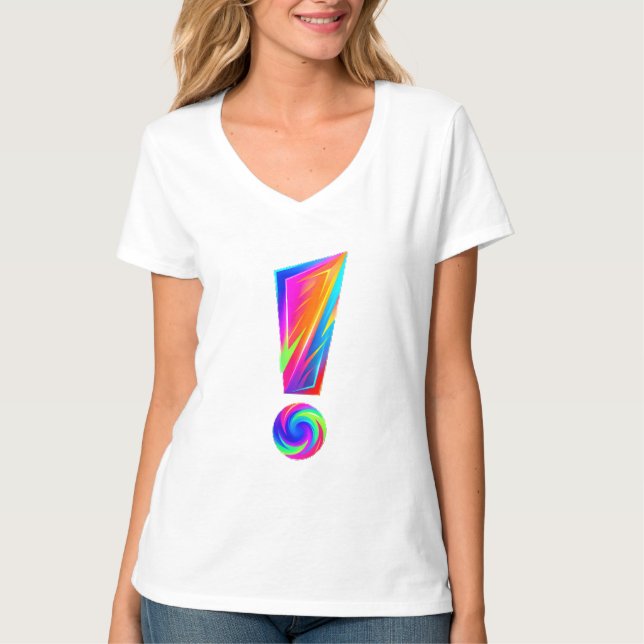 T-shirt graphique avec point d'exclamation devant  (Devant)
