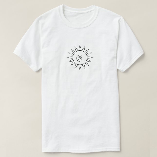 T-Shirt Graphique avec Symbole de Soleil Céleste M (Design devant)