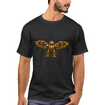 T-shirt graphique avec un aigle doré métallisé maj