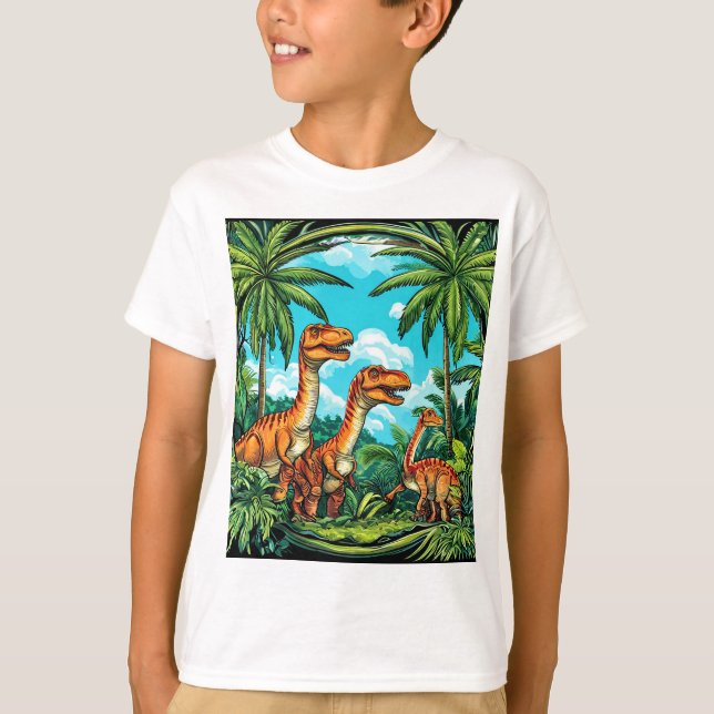 T-shirt graphique avec un dino adorable | Cadeau a (Devant)