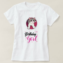 T-shirt graphique avec une jolie chatte pour fille