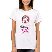 T-shirt graphique avec une jolie chatte pour fille