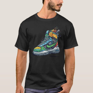 T-Shirt Graphique Basket Graffiti Coloré - Urbain