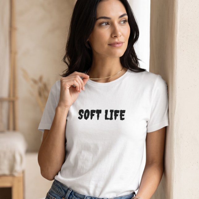T-Shirt Graphique Blanc à l'Esthétique de Vie Douc (Créateur téléchargé)