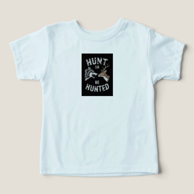 T-shirt graphique blanc « Chasse ou sois chassé »  (Design Recto)