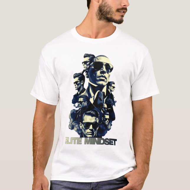 T-Shirt graphique blanc pour hommes Elite Mindset  (Devant)