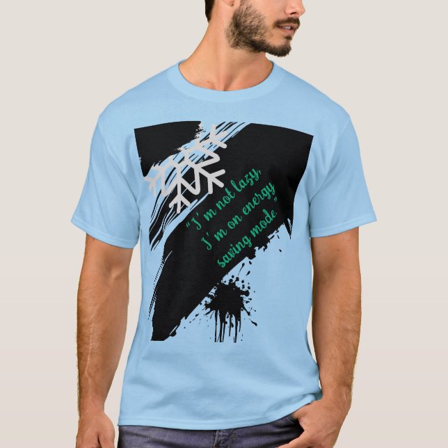 T-Shirt graphique bleu tendance pour hommes (Devant)