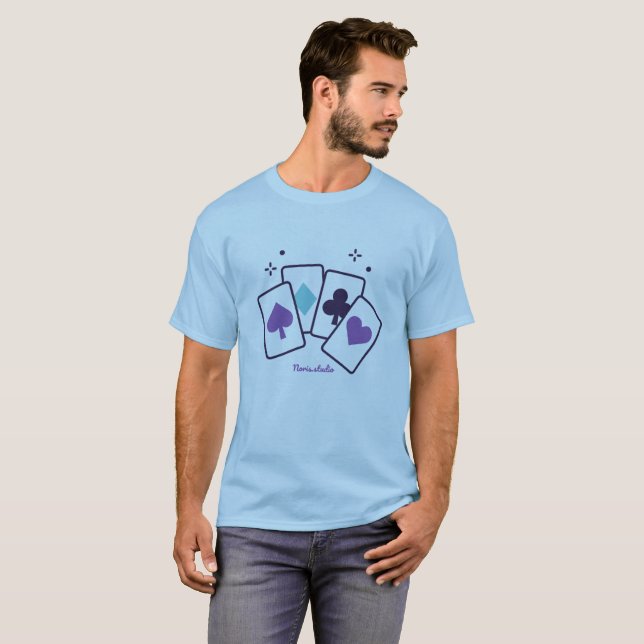 T-Shirt Graphique Cartes à Jouer Modernes (Devant entier)