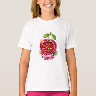 T-Shirt Graphique Cerise Douce à l'Intérieur