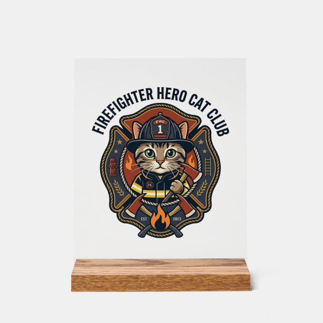 T-shirt graphique chat héros pompier - Pompiers (Recto)