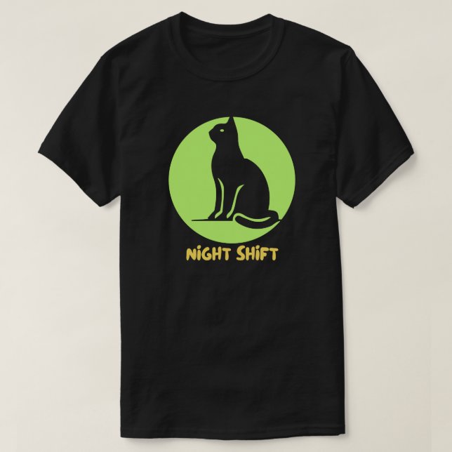 T-shirt graphique chat noir de nuit (Design devant)