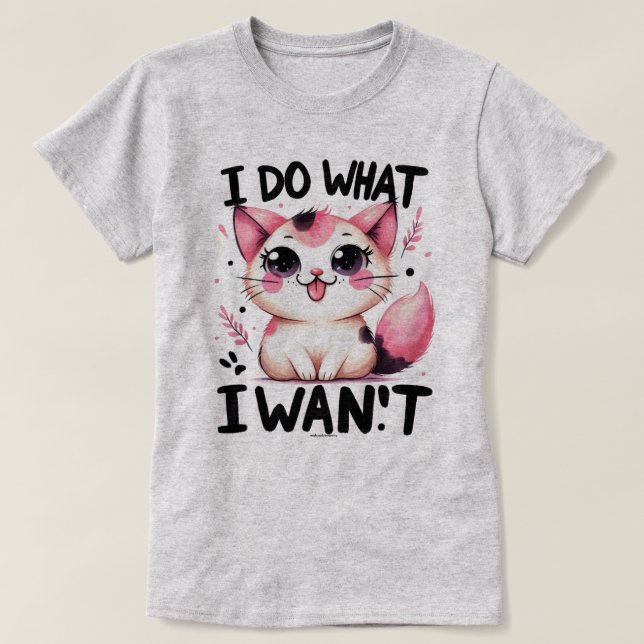 T-shirt graphique Chat Sarcasique - Je Fais Ce Que (Design devant)
