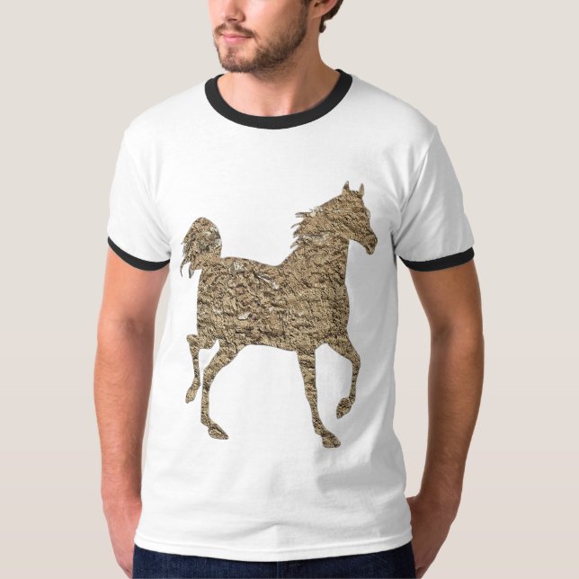 T-Shirt Graphique Cheval Or pour Hommes  (Devant)