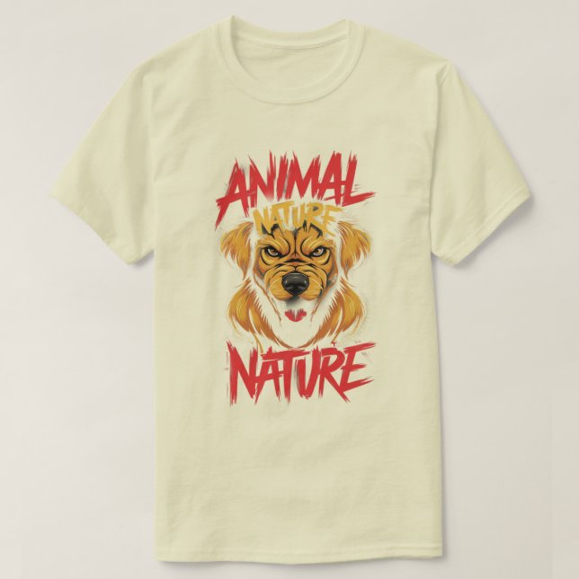 T-shirt graphique chien agressif de nature animale (Design devant)