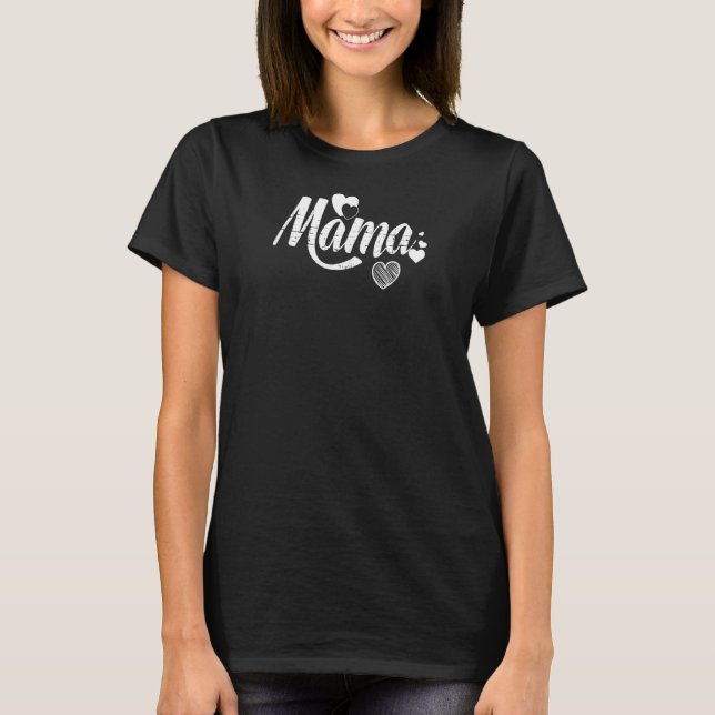 T-shirt Graphique Coeur Décontracté Des Femmes Avec Dire M (Devant)