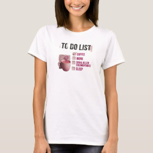 T-shirt graphique COFFEE WORK TRUE CRIME Rose Auda