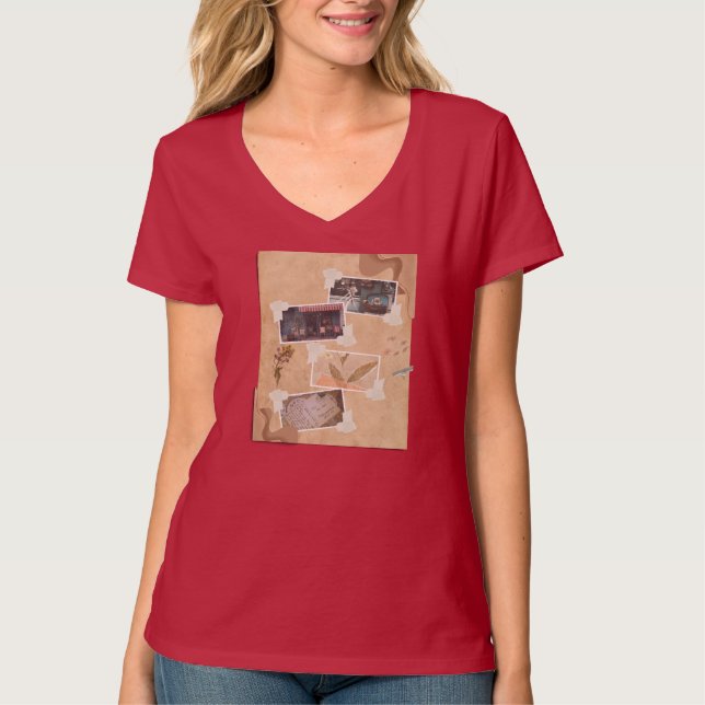 T-Shirt Graphique Collage Photo pour Femmes | Tend (Devant)