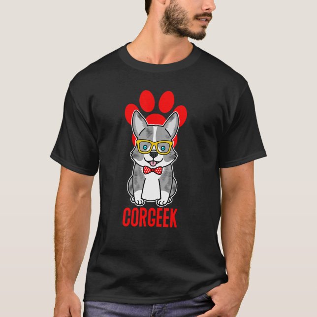 T-shirt Graphique Corgeek Corgi Blue Merle (Devant)