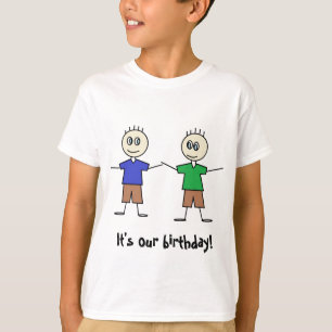 T-shirt Graphique Cute Stick Conception de jumeaux Jeudi A