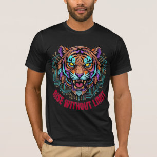 T-Shirt Graphique Cybernétique Tigre Sans Limite