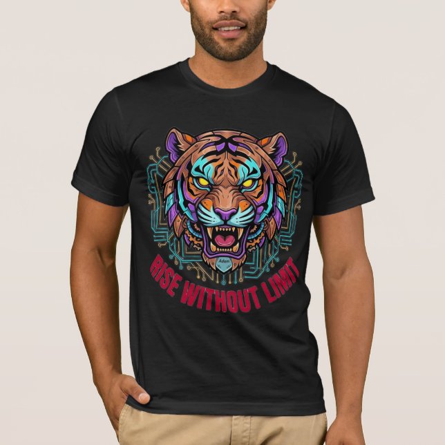 T-Shirt Graphique Cybernétique Tigre Sans Limite (Devant)