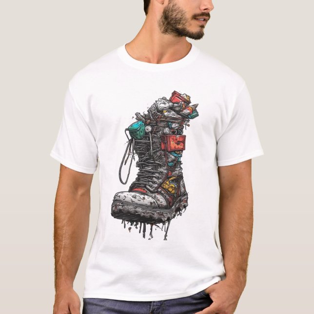 T-Shirt Graphique Cyberpunk Bottes Tactiques - Gru (Devant)