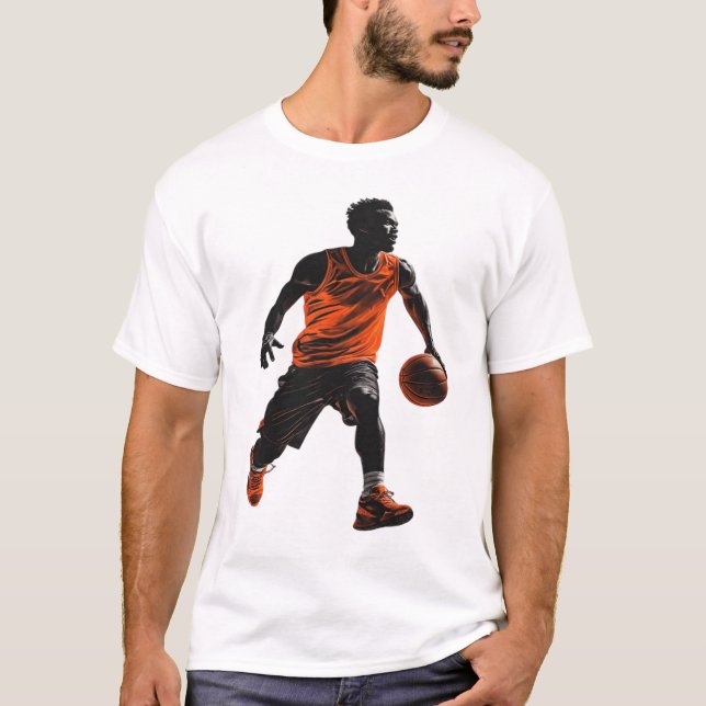 T-shirt Graphique d'action de joueur de basket-ball dynami (Devant)
