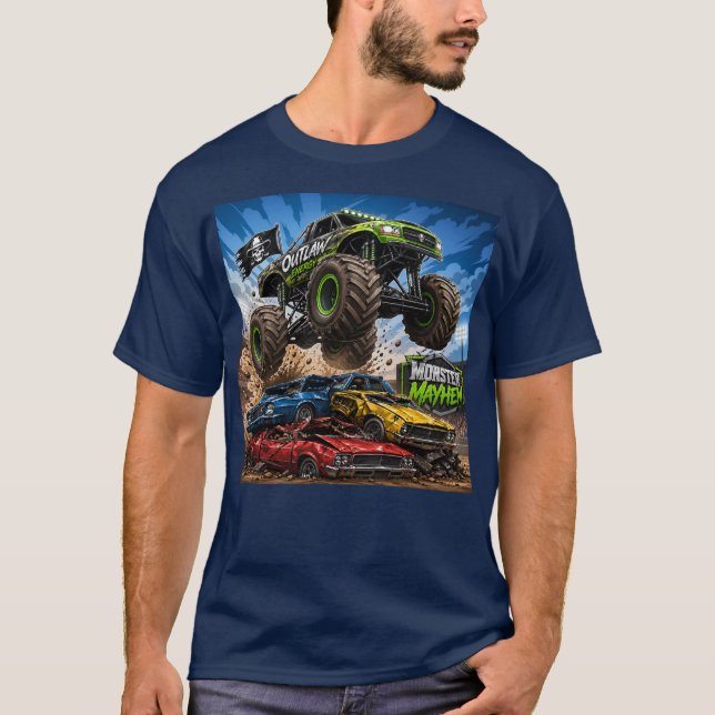 T-Shirt Graphique d'Action de Monster Truck (Devant)