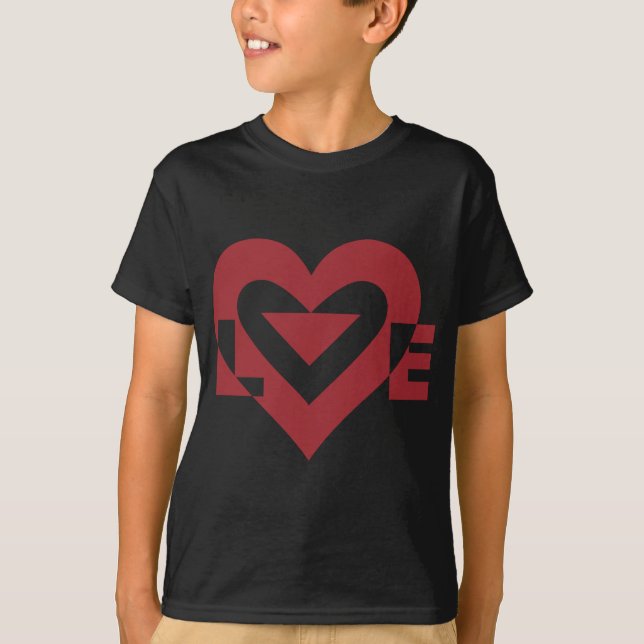 T-shirt Graphique d'amour cool, Bourgogne (Devant)