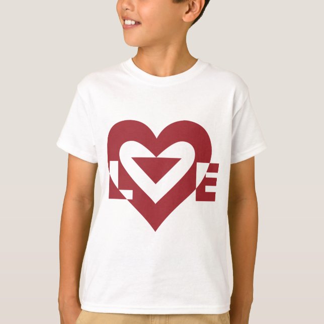 T-shirt Graphique d'amour cool, Bourgogne (Devant)
