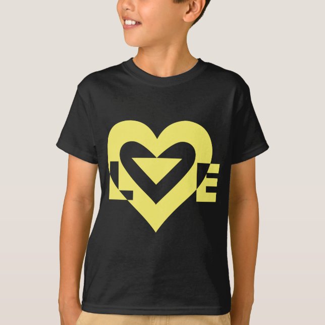 T-shirt Graphique d'amour cool, Jaune (Devant)