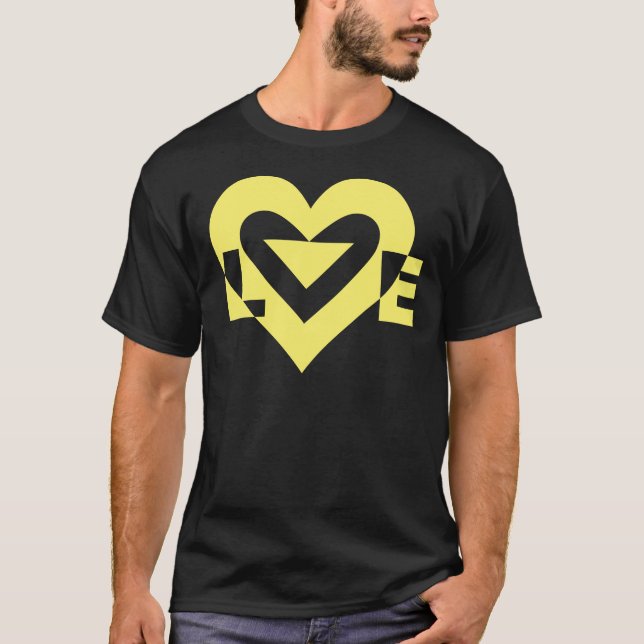 T-shirt Graphique d'amour cool, Jaune (Devant)