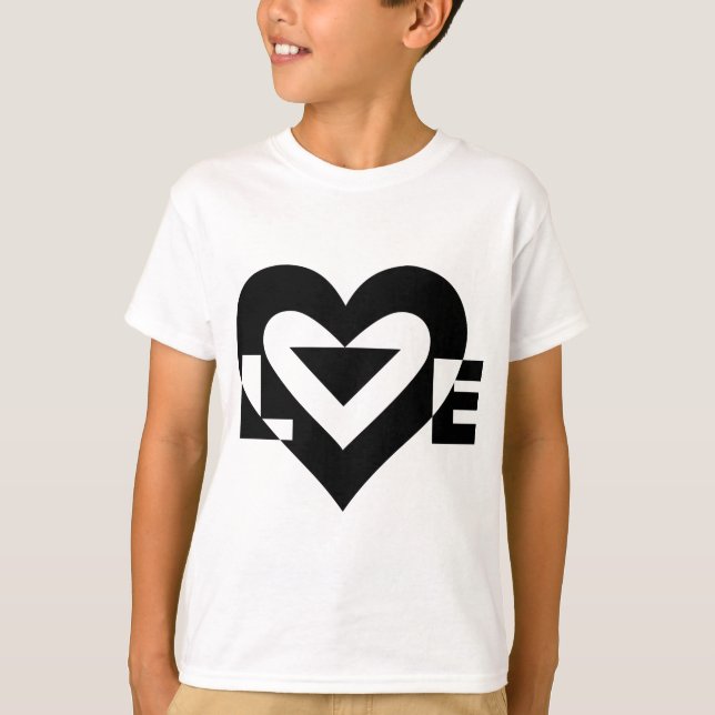 T-shirt Graphique d'amour cool, noir (Devant)