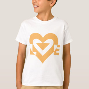 T-shirt Graphique d'amour cool, orange