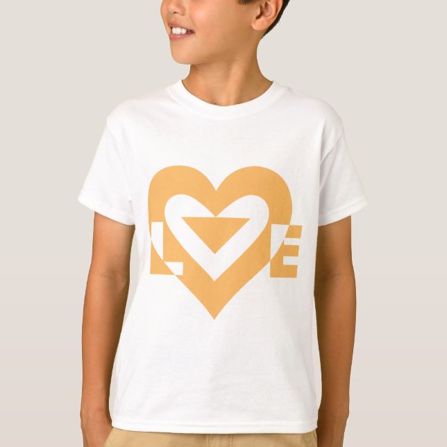 T-shirt Graphique d'amour cool, orange (Devant)