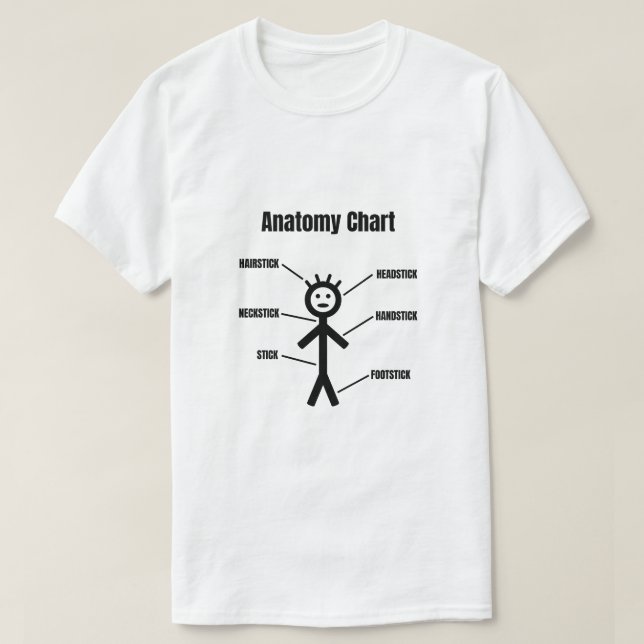 T-shirt Graphique d'anatomie de l'autocollant drôle (Design devant)
